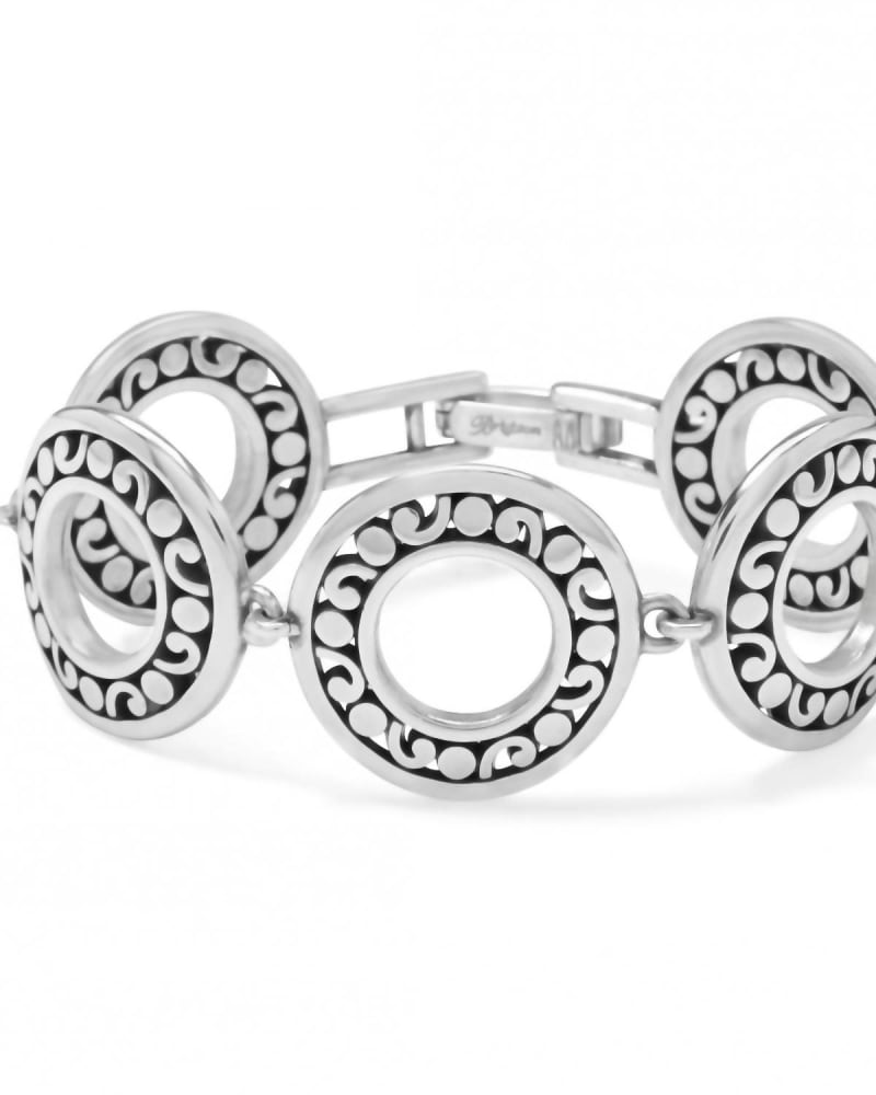 Front of a size O/S Contempo Open Bracelet in Silver in Silver by Brighton. | dia_product_style_image_id:330286